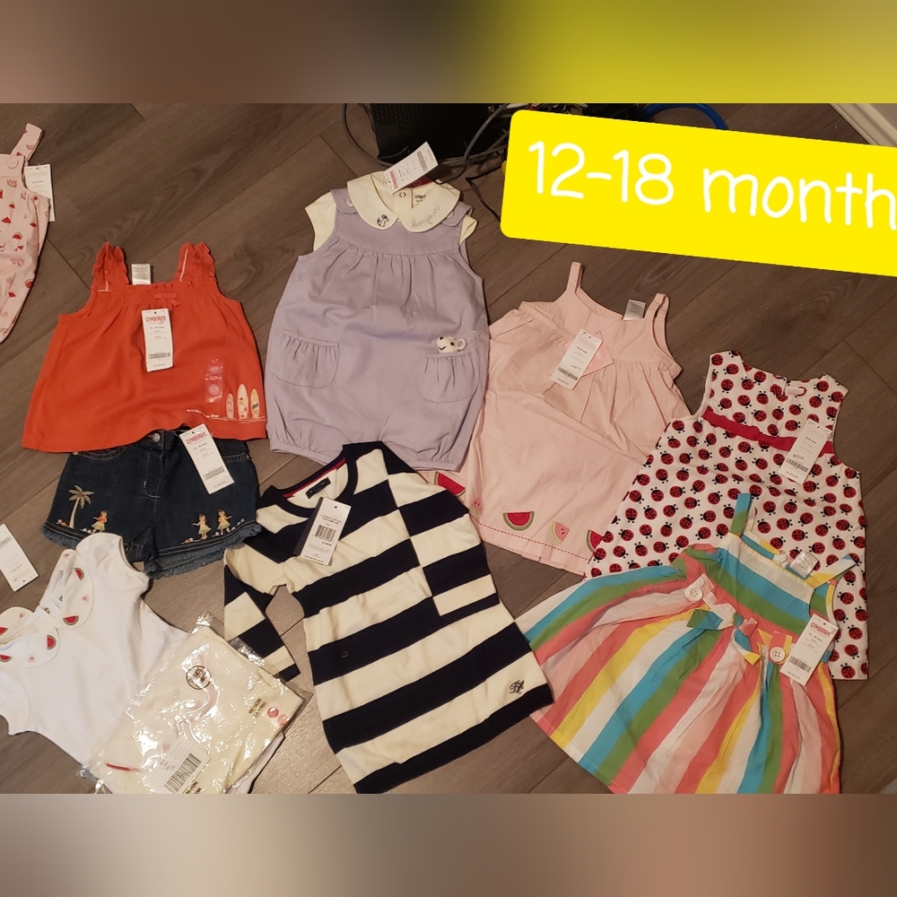 NWT 10-piece bundle 12-18 months 9-Gymborre 1-Tommy Hilfiger dress